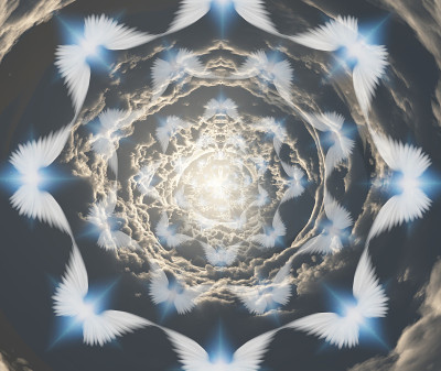 云层隧道中的天使