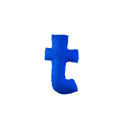 手工字母从织物字母表，t