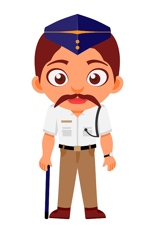 Indian, Man, Traffic Police, Constable, Indian Pol