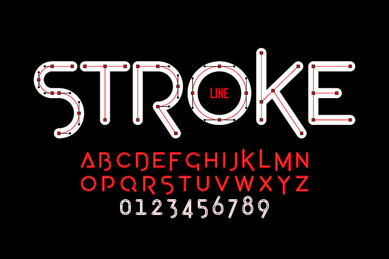 Stroke line font design