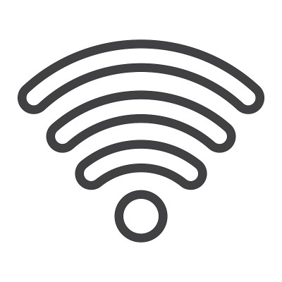 Wifi线图标，网页和移动，互联网符号矢量图形，白色背景上的线性图案，eps 10。