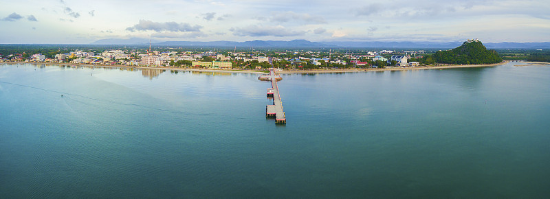 aerial view of prachuap khiri khan province and po