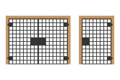 旧门与钢筋矢量插图