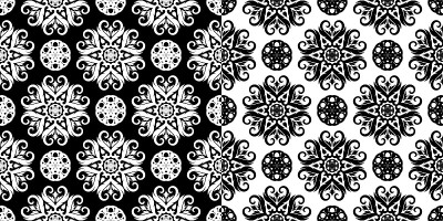 Floral black and white seamless backdrops. Monochr
