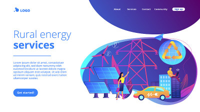 可再生能源概念登陆页面。