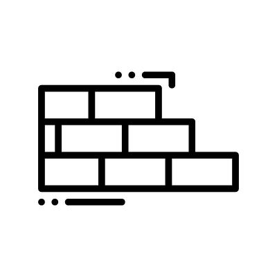 砖线风格图标孤立在白色背景上