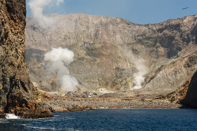 新西兰的白岛火山口