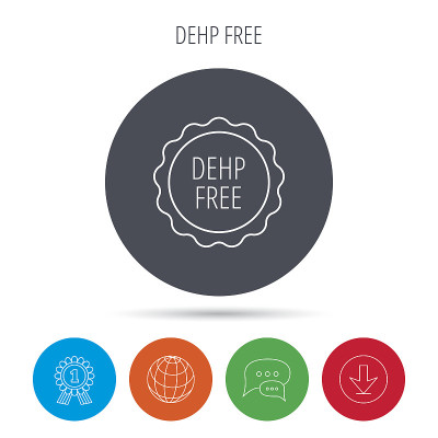 DEHP免费图标。无毒塑料标志。