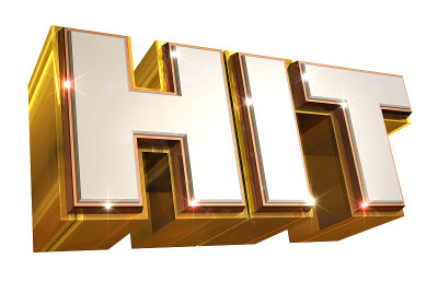 黄金Hit标志- 3d插图