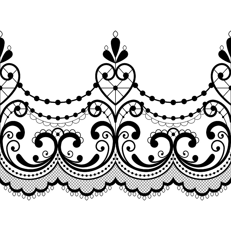 Alencon French seamless lace vector pattern, openw