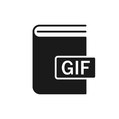 Black Book GIF format icon. Vector illustration