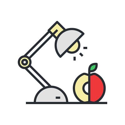 研究夜间平面矢量插图。