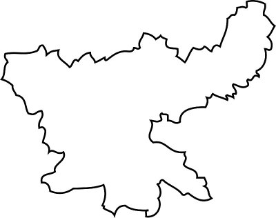 恰尔肯德邦。印度地区地图。