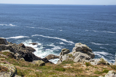范点。野外的海岸。Finistere。布列塔尼