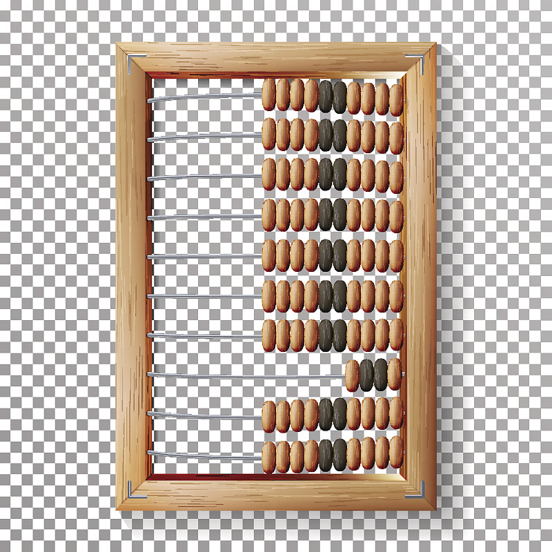 Abacus集向量。写实的经典木制老算盘。算术工具设备。透明背景下隔离