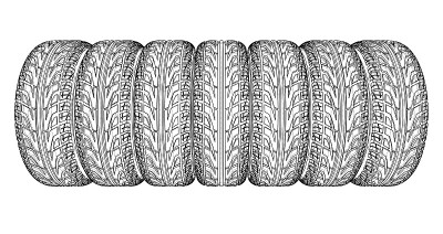 Car tires concept. Vector rendering of 3d