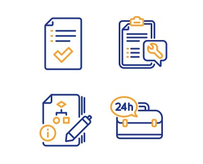 Approved checklist, Spanner and Algorithm icons se
