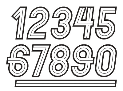 矢量数字，现代数字集，可以用于复古海报设计