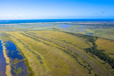 鸟瞰图，iSimangaliso湿地公园的斯巴雅湖
