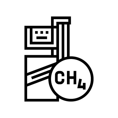甲烷加油站线图标矢量插图