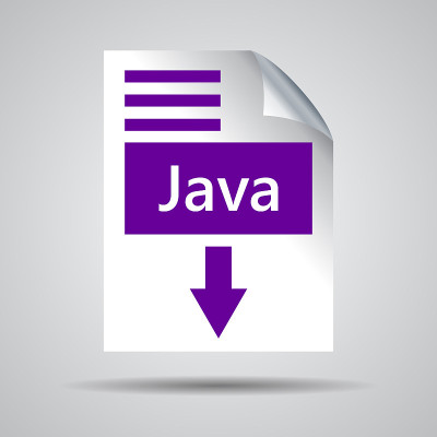 灰色背景上的紫色Java文档下载图标