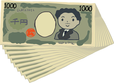 Bunch of  Cute hand-painted Japanese 1000 yen note
