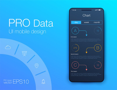 Fitness app. Ui ux design. UI design concept with 