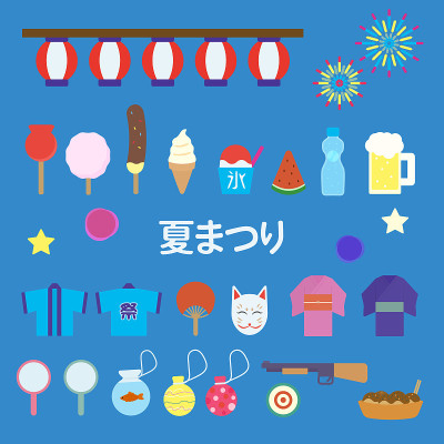 简单可爱的夏季节日插画集，平面设计