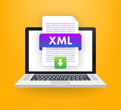用于纸张设计的扁平xml。平面等距矢量插图。设计元素。计算机技术等距绘图。