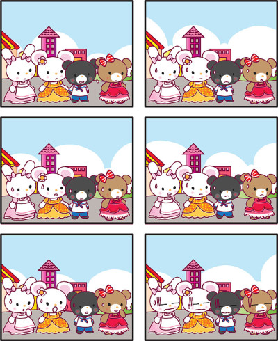 矢量卡通兔子公主的故事设定六格漫画