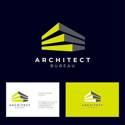 建筑师局的标志。建筑和建筑会徽。