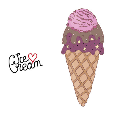 Vector colorful Ice cream isolated on white backgr
