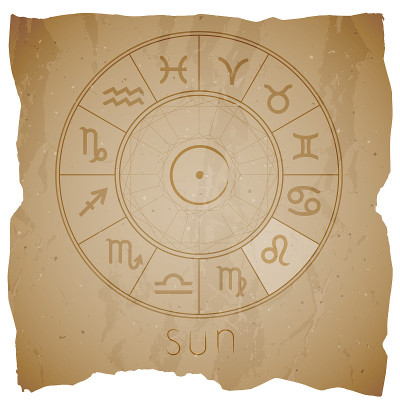 Vector illustration with Hand drawn astrological p