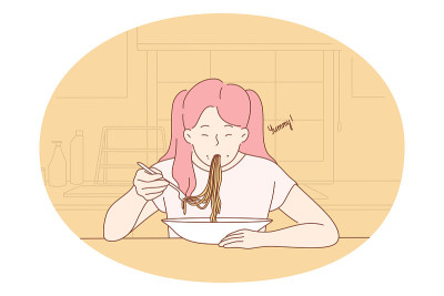 吃美味的自制食物
