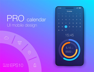 Fitness app. Ui ux design. UI design concept with 