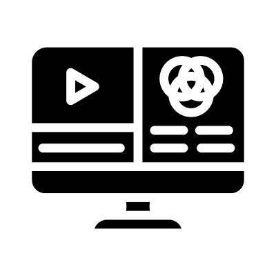 视频颜色校正字形图标矢量插图