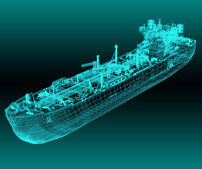 北极油船的设计方案。3 d渲染