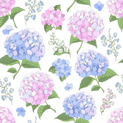 Seamless Background With Hydrangea Flowers