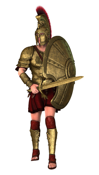 3D渲染古希腊士兵的白色
