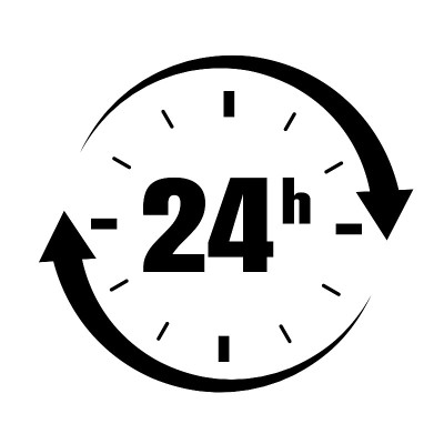 循环箭头图标符号开放24小时。
