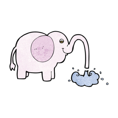 卡通大象喷水
