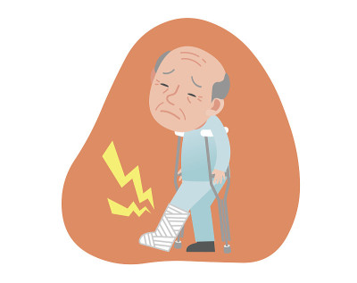 一个断了腿的老人