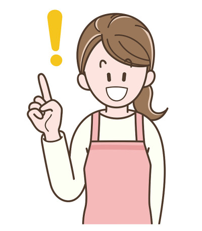 穿着围裙的家庭主妇来解释要点