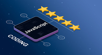 5星评级的编程语言javascript和3d徽章的代码元素