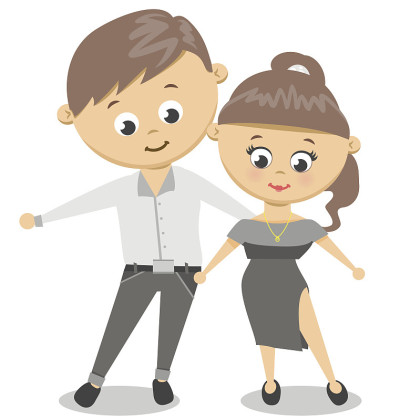 跳舞的夫妇。男女之舞