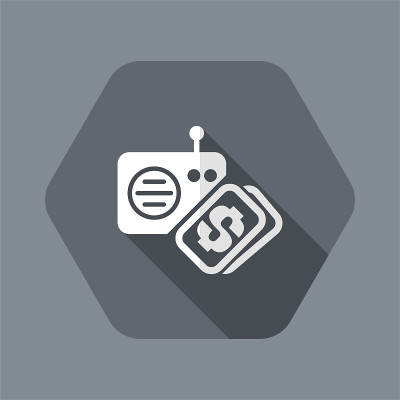 矢量插图的单一孤立无线电购买图标