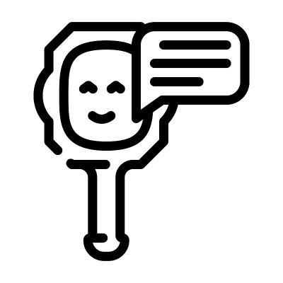 说话镜线，图标，矢量插图平坦