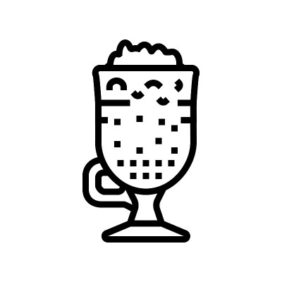 爱尔兰咖啡线图标矢量插图
