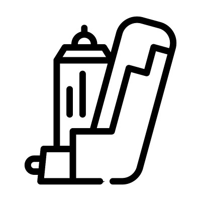 吸入器医疗工具线图标矢量插图