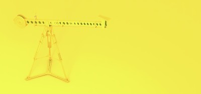 黄色相机起重机3d插图3d渲染